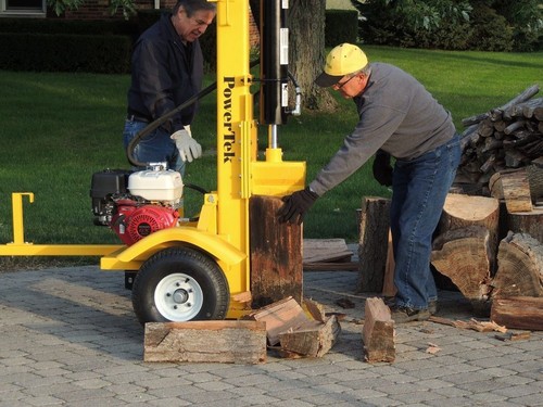 PowerTek 50-Ton Honda 13 hp GX390 Tilt Gas Wood Log Splitter USA Made Taillights