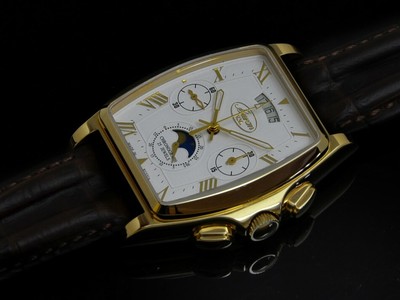 Pre-owned Buran V.m. Mechanical Chronograph Moon Phase 31679/1446137 Us