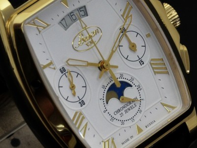Pre-owned Buran V.m. Mechanical Chronograph Moon Phase 31679/1446137 Us
