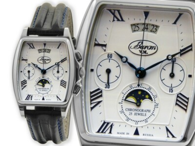 Pre-owned Buran V.m. Mechanical Chronograph Moon Phase 31679/1441141b Us