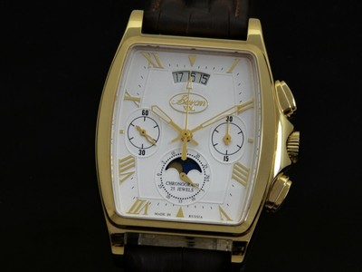 Pre-owned Buran V.m. Mechanical Chronograph Moon Phase 31679/1446137 Us