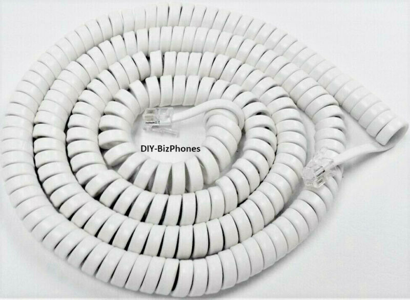 At&t White Long Handset Cord Trimline Phone Cl2909 Princess Receiver Curly 25ft