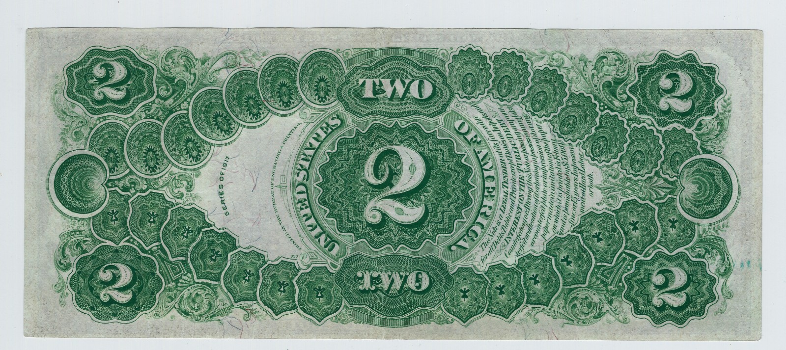 perfect beautiful note 1917 $ 2 Dollar. serial E 23744068 A usa bid only thanks