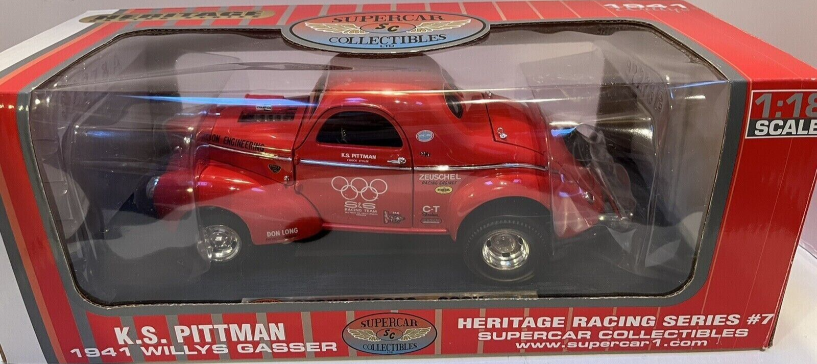 ダイキャスト　1/18 1941 Willys Gasser レア 1941 K.S. PITTMAN '41 WILLYS GASSER 1/18 DIECAST SUPERCAR