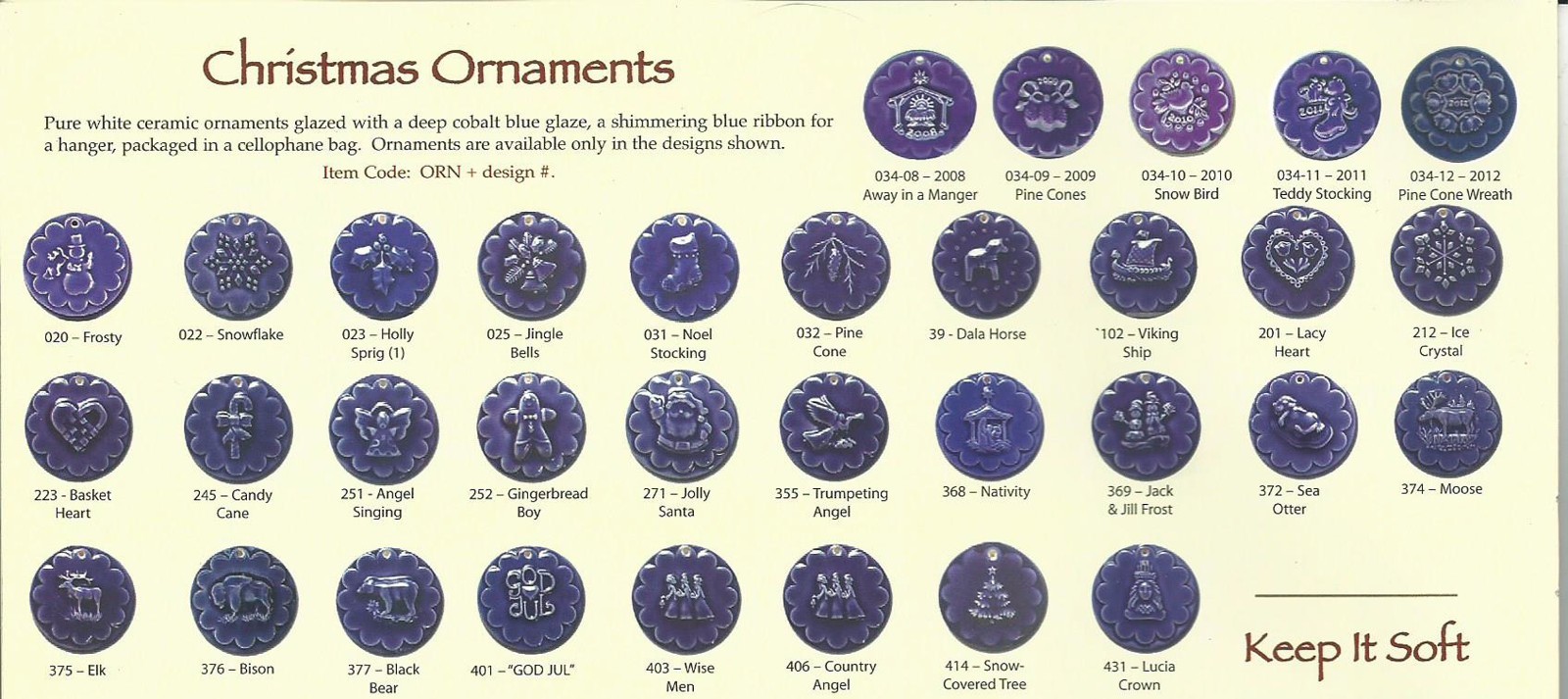 Rycraft Ceramic Cookie Stamp HEIRLOOM ORNAMENT  375 