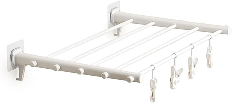 Wall Mounted Foldable Drying Rack Laundry Organizer | Space Saving Wall Mount De
