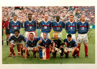 FRANCE 1998 World Cup Championship Rare SQUAD Signed 8x10