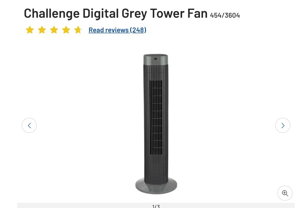 Challenge Digital Grey Tower Fan in London Gumtree