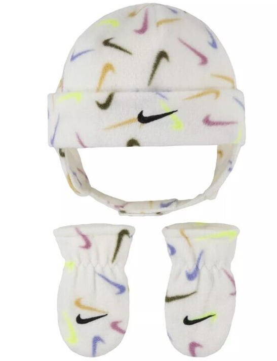 Nike Baby Boys And Baby Girls And Toddlers Fleece Trapper Hat And Mittens Set