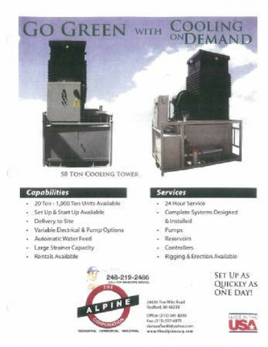 Cooling tower, self contained unit, 50 ton