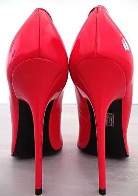 MADE IN ITALY 1969 MADE IN ITALY ALL LEATHER HIGH HEELS Z61 ANOUK STYLE STILETTO PUMPS RED