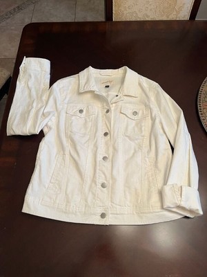 Universal Thread White Denim Jean Jacket  Womens Large Button up Trucker
