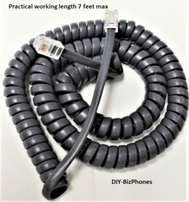 Avaya Digital Phone Handset Cord 2400 4600 5400 5600 Series IP Curly Gray 12Ft