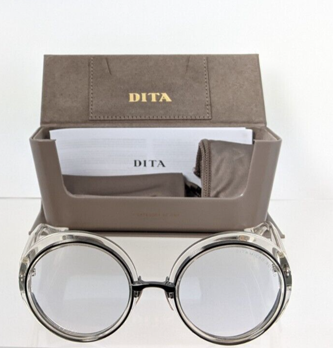 Pre-owned Dita Authentic  Sunglasses Micro-round Dts 406-a-03 Transparent & Gunmetal In Clear & Palladium
