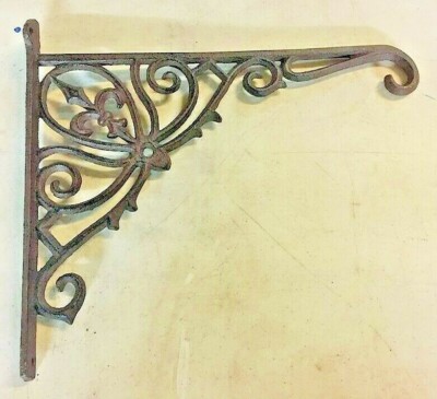 Fleur De Lis Plant Hanger, brown bronze finish, flower basket pot lantern hook