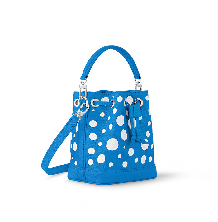 希少コラボ◆送料込【Louis Vuitton x YK】Nano Noe Blue/White Louis Vuitton x Yayoi Kusama Nano Noé Pouch Bag for Women