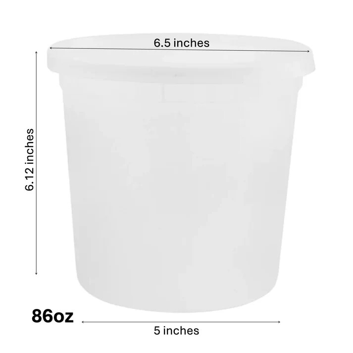 64 & 86 Oz Big Plastic Deli Food Storage Containers Lids Soup Freezer Microwave