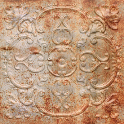 Faux Old Tin Roof Decorative PVC Ceiling Tile 2'x2' Glue-up/Drop-in (Item #217)