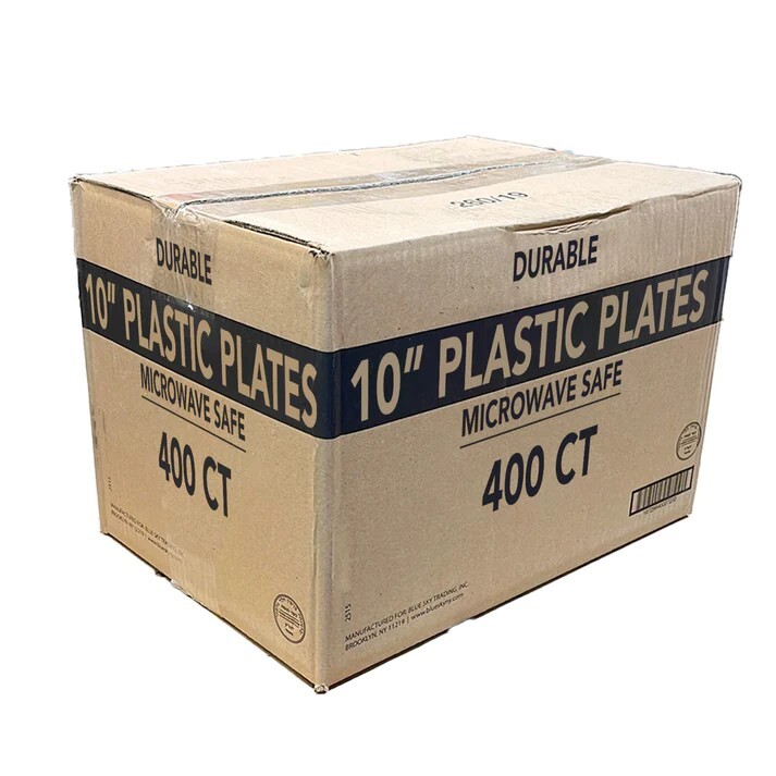 400 Pack 10 in Disposable Plastic Plates Heavy Duty White Party Plates BPA Free