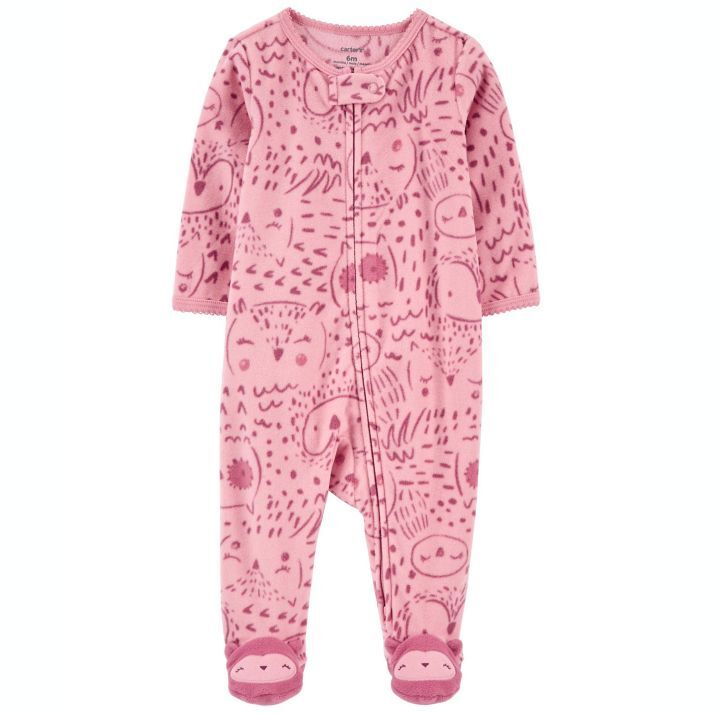 CARTERS BABY GIRL 1PC РОЗОВАЯ СОВА 3D ОДЕЯЛО ДЛЯ НОГ ФЛИСОВАЯ ПИЖАМА 9M