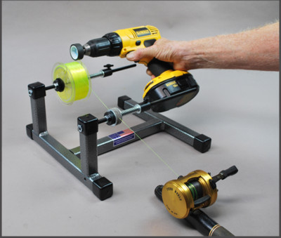 Super Spooler Line Holder/Winder + Digital Line Counter Silver/Black