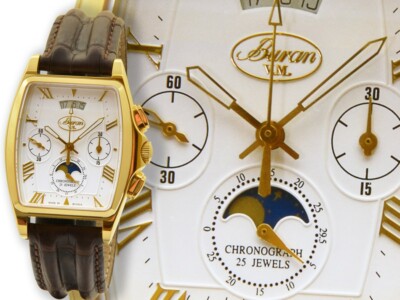 Pre-owned Buran V.m. Mechanical Chronograph Moon Phase 31679/1446137 Us