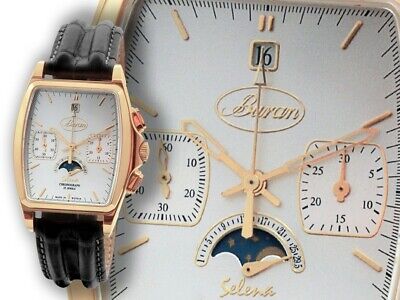 Pre-owned Buran V.m. Mechanical Chronograph Moon Phase 31679/1449142b Us