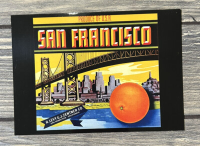 Vintage San Francisco Produce Of USA A Levy And J Zentner Co Postcard 