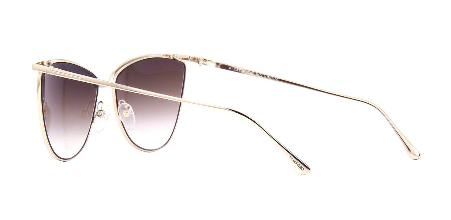 Pre-owned Tom Ford Veronica Ft 0684 Rose Gold/brown Shaded Silver Mirror (28g) Sunglasses