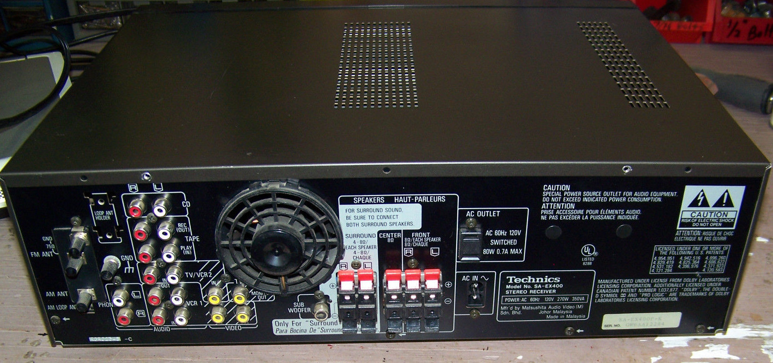 Bad Technics Model SA-EX400 Stereo Receiver, Tuner Home Theater, Dolby Pro-Logic