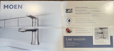 Brand New Moen Liso 84540SRN Bathroom Sink Faucet - Brushed Nickel