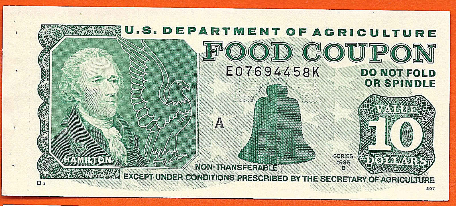 FOOD STAMP COUPON  GEM UNC THREE COUPONS $10. $5. $1. with book end tab USDA