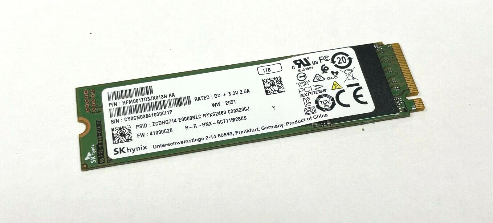 内蔵型SSD Hynix M.2 NVMe 1tb - HFM001TD3JX013N Hynix M.2 NVMe 1tb - HFM001TD3JX013N - メルカリ