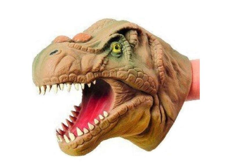 T-Rex Dinosaur Hand Puppet (One) Stretchy Soft Rubber Dino Party Christmas Gift
