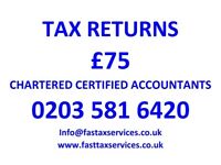  Tax Returns from £75, Companies Accounts from £100 - Quality services at low cost.