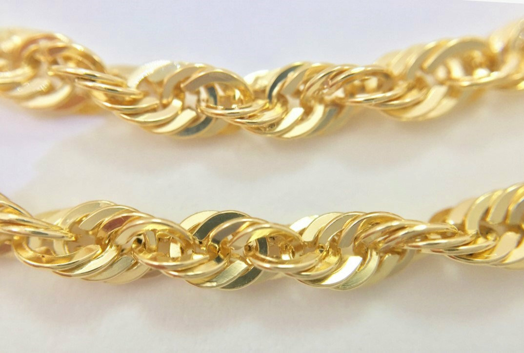 Pre-owned Rope Chain Necklace 10k Solid Yellow Gold Necklace Rope Chain 3mm 16" 18" 20" 22" 24" 26" 28" 30"