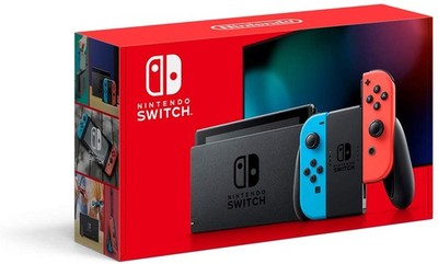 Nintendo Switch Nintendo Switch Joy-Con HAC-S-KABAA Nintendo HADSKABAA Switch with Neon Blue and Neon Red Joy