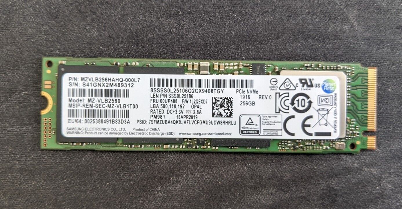 Samsung MZVLB256HAHQ-000L7 - 256GB PCIe NVMe SSD | eBay Samsung MZVLB256HAHQ-000L7 - 256GB PCIe NVMe SSD | eBay