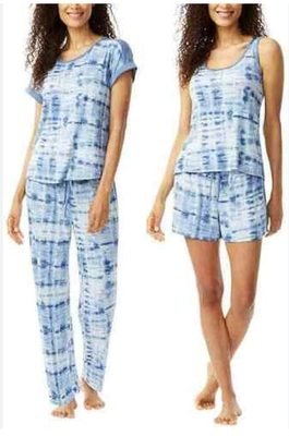 Lucky Brand Women s Blue Tie Dye 4PC Pajama Set Size XXL NO PANTS