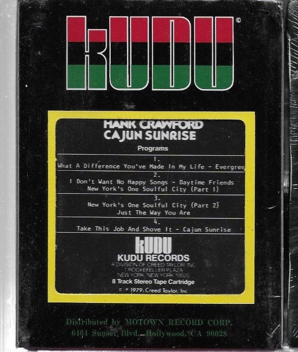 HANK CRAWFORD - Cajun Sunrise - SEALED 8-track Tape - JAZZ - KUDU Records 1979