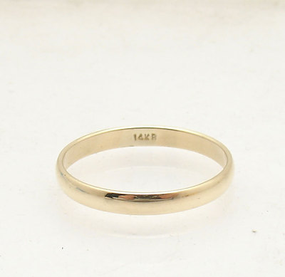 Pre-owned Bestgoldshop 3mm Solid Domed All Shiny Plain Wedding Band Ring Real 14k Yellow Gold