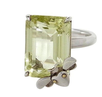 Return To Tiffany Love Bugs Yellow Quartz Bee Silver 925 18k White