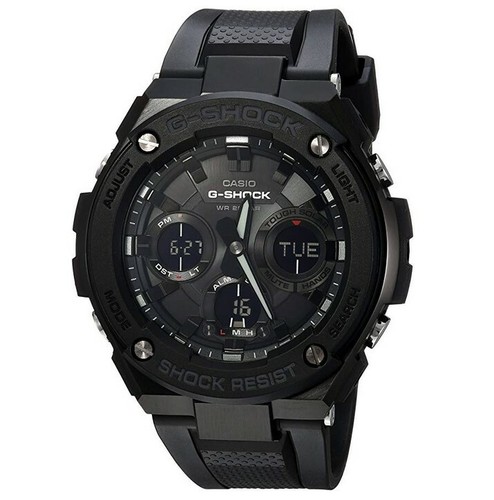 Pre-owned Casio Men's Watch G-shock Quartz Ana-digi Dial Black Resin Strap Gsts100g-1b