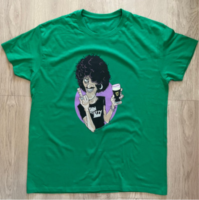 Thin Lizzy Band, Thin Lizzy T-shirt, Phil Lynott Green All Size Shirt