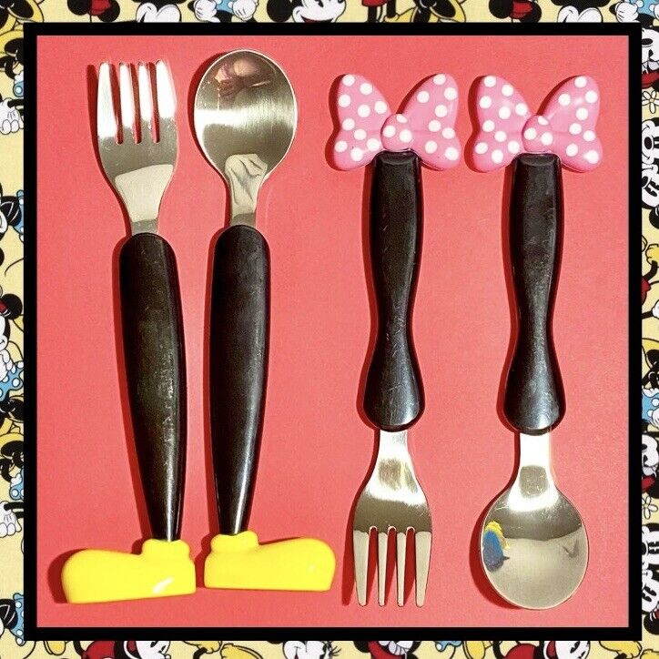 Disney Store Mickey’s Shoes & Minnie’s Bows Stainless Flatware - Fork Spoon Sets