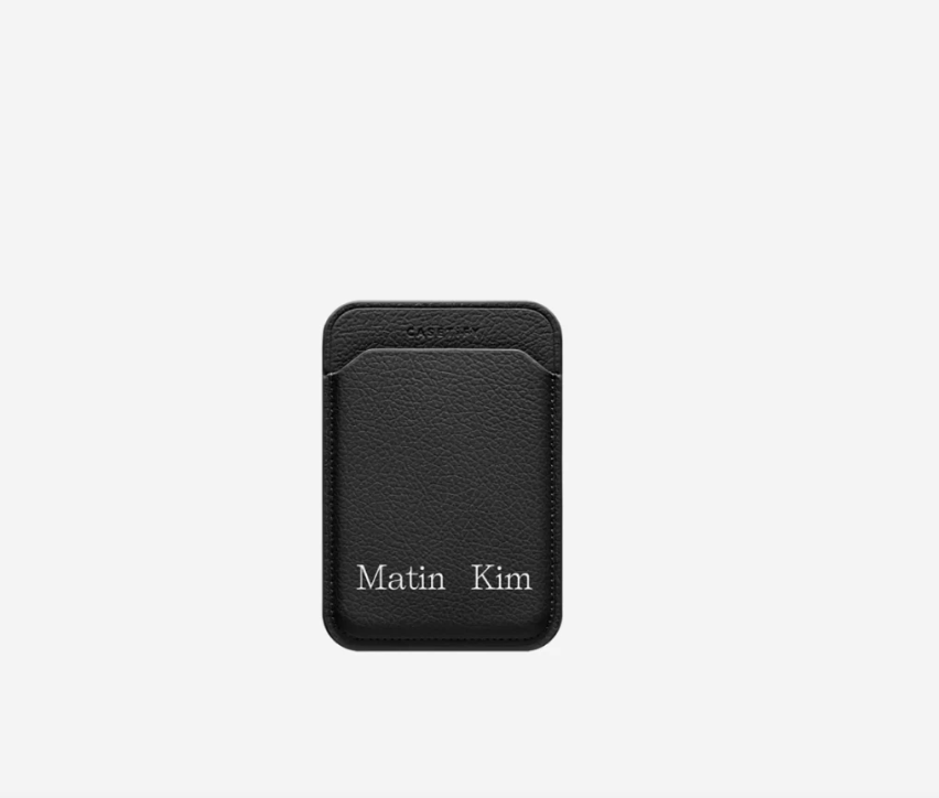 Matin Kim Black Logo Case マットブラック Casetify x Matin Kim Basic Logo MagSafe Wallet Black