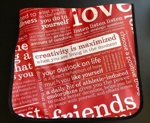 Lululemon Large Red Manifesto Reusable Tote Bag w/ Red Snap Closure