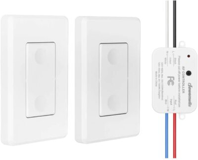 DEWENWILS Wireless Remote Control Light Switch and Receiver Kit 2 Wall Switches