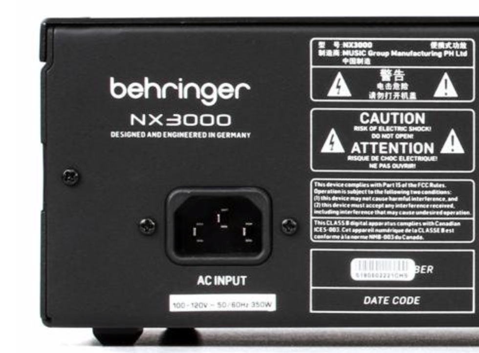 Behringer NX3000 3000W UltraLightweight ClassD Power Amplifier SKU