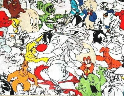 FAT QUARTER FABRIC  LOONEY TUNES CHARACTERS  WARNER BROTHER  COTTON TAZ BUGS  FQ